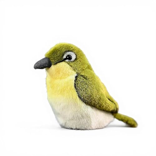 PuffPurrs Lebensechter Japanischer Brillenvogel-Plüschtier, Realistisches olivgrünes Gefieder, Süßes Zosterops Japonicus-Schlüsselanhänger-Geschenk, 15cm PuffPurrs Lebensechter Japanischer Brillenvogel-Plüschtier, Realistisches olivgrünes Gefieder, Süßes Zosterops Japonicus-Schlüsselanhänger-Geschenk, 15cm von PuffPurrs