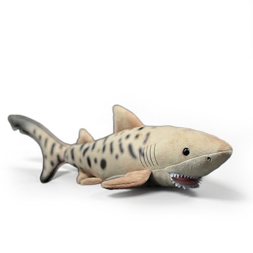 PuffPurrs Lebensechter Sandtigerhai Plüsch, Realistisches Carcharias Taurus Kuscheltier, Einzigartiges Marinebiologie Geschenk, 20 Zoll von PuffPurrs