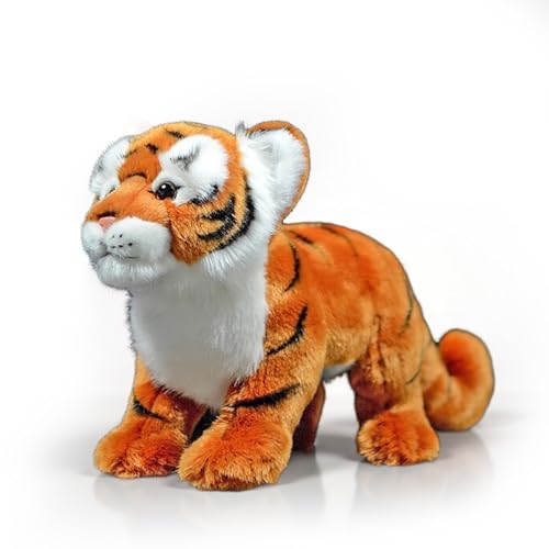 PuffPurrs Lebensechter Tiger Plüsch, Realistisches Panthera Tigris Kuscheltier, Niedliches Gefährdetes Art Geschenk, 28 CM/11 Zoll PuffPurrs Lebensechter Tiger Plüsch, Realistisches Panthera Tigris Kuscheltier, Niedliches Gefährdetes Art Geschenk, 28 CM/11 Zoll von PuffPurrs