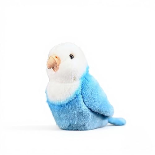 PuffPurrs Lebensechter Violetter Agapornis-Plüschtier, Realistische Violette Federn, Süßes Pummeliges Agapornis-Schlüsselanhänger-Geschenk, 15cm von PuffPurrs