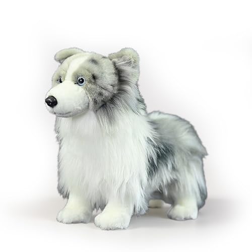PuffPurrs Lebensechtes Merle Border Collie Plüschtier, Realistischer Blue Merle Border Collie Teddy, Süßer außergewöhnlich intelligenter Hund Kissen-Geschenk, 23 cm PuffPurrs Lebensechtes Merle Border Collie Plüschtier, Realistischer Blue Merle Border Collie Teddy, Süßer außergewöhnlich intelligenter Hund Kissen-Geschenk, 23 cm von PuffPurrs