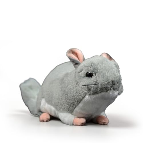 PuffPurrs Lifelike Chinchilla Plush Toy, Realistic Tiny Pink Paws Teddy Stuffed Animal, Cute Long-Tailed Chinchilla Toy Gift, 20 cm/7.8 In von PuffPurrs