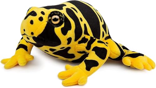 PuffPurrs Lifelike Frog Toy, Realistic Black and Yellow Stripes-Banded Poison Dart Frog Teddy Stuffed Animal, Cute Amphibious Animal Unique Toy Gift, 15CM/5.9 In von PuffPurrs