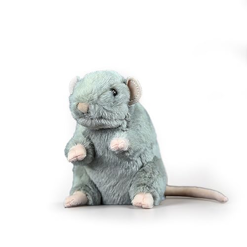 PuffPurrs Lifelike Muroids Plush Toy, Realistic Grey Coloration Teddy Stuffed Animal, Cute Seated Muroidea Unique Toy Gift, 12 cm/4.7 In von PuffPurrs