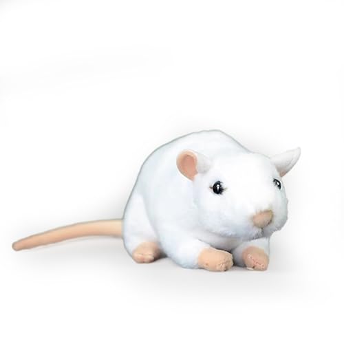 PuffPurrs Lifelike Muroids Plush Toy, Realistic White Coloration Teddy Stuffed Animal, Cute Burrow Builders Muroidea Unique Toy Gift, 12 cm/4.7 In von PuffPurrs
