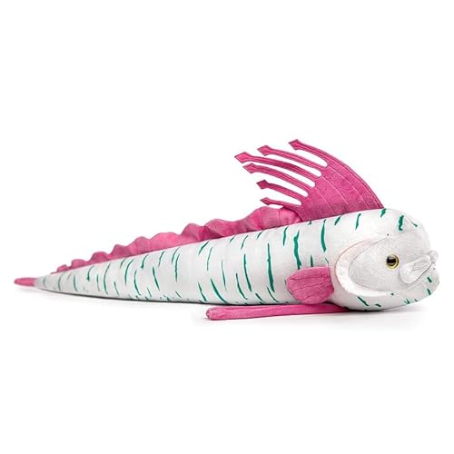 PuffPurrs Oarfish Plüschtier - Grauer Langer Oarfish Ribbon Fish Chimera Stofftiere, superweiche realistische Meereskreaturen König der Hering Ozean-Spielzeug, Geschenksammlung für Kinder, 26 Zoll von PuffPurrs