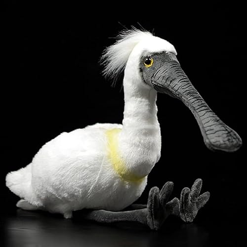PuffPurrs Simulation Platalea Minor Plush Toy - White Real Life Ibis Bird Simulation Plush Toy, Lifelike Crested Ibis Animal Platalea Minor Stuffed Toy, 10.6 Inches, Gifts for Kids von PuffPurrs