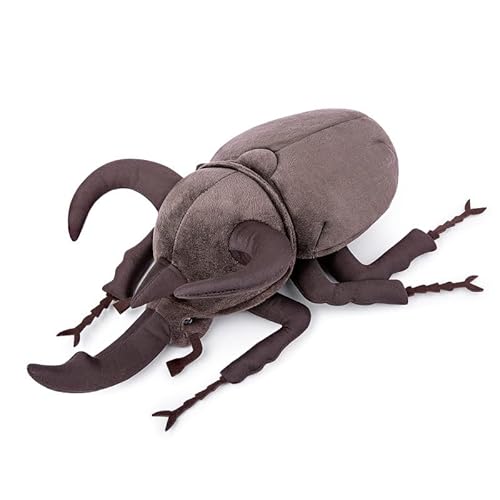 PuffPurrs Simulations-Atlas-Käfer Plüschtier - 10 Zoll realistischer Chalcosoma Atlas-Insektenkäfer, weiche Krustentiere, einzigartige Käfer-Spielzeugpuppen, Geschenke für Kinder von PuffPurrs