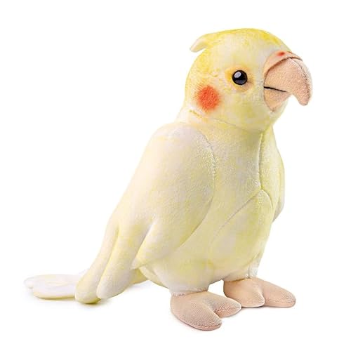PuffPurrs Yellow Cockatiel Plush Toy - Simulation 7-Zoll Papageien Stofftier, Niedliche kleine Vogelpuppen-Geschenk für Deine Freunde von PuffPurrs