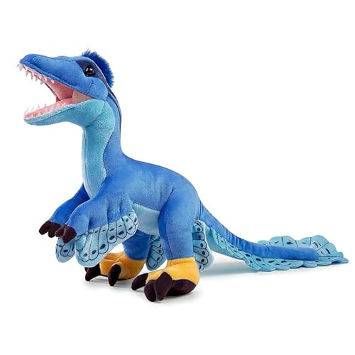 Simulation Microraptor Dinosaur Stuffed Plush Toy - 18-inch Blue Dinosaur Utahraptor Tyrannosaurus Plushie, Figurines Stuffed Toys Soft, Gifts Collectible for Kids von PuffPurrs