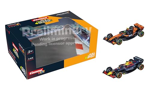 Pull & SPEED Carrera Formel 1 Twinpack 2025 F1 Autos mit Rückzugmotor, Maßstab 1:43, inklusive Oracle Red Bull Racing RB21 M. Verstappen, No.1 & McLaren MCL39 L. Norris, No.4, ab 3 Jahren Pull & SPEED Carrera Formel 1 Twinpack 2025 F1 Autos mit Rückzugmotor, Maßstab 1:43, inklusive Oracle Red Bull Racing RB21 M. Verstappen, No.1 & McLaren MCL39 L. Norris, No.4, ab 3 Jahren von Pull & SPEED