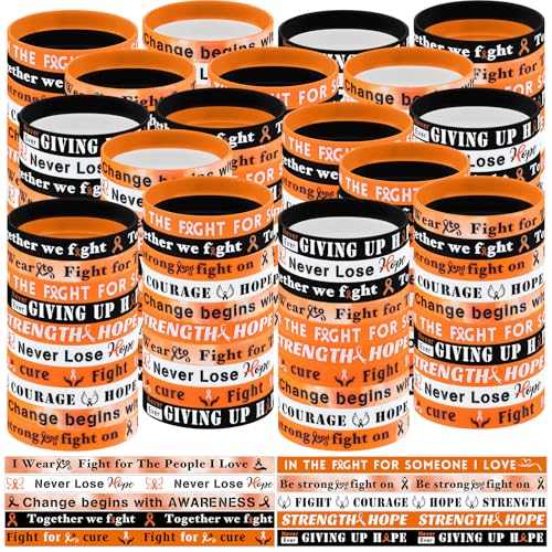 PullCrease 200 Stück orangefarbene Silikon-Armbänder für inspirierendes Krebsbewusstsein Armband für pädiatrischen Eierstockkrebs, sexuelle Übergriffe, Leukämie, Nierenspendensammlung, PullCrease 200 Stück orangefarbene Silikon-Armbänder für inspirierendes Krebsbewusstsein Armband für pädiatrischen Eierstockkrebs, sexuelle Übergriffe, Leukämie, Nierenspendensammlung, von PullCrease
