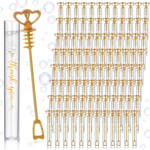 PullCrease Seifenblasenstäbe für Hochzeit, Party, Mini-Herzstab mit Seifenblasenlösung für Hochzeit, Brautpartys, Valentinstag, Jahrestag, Abschlussfeier, Geburtstag, Zubehör (Gold, Dankeschön), 150 PullCrease Seifenblasenstäbe für Hochzeit, Party, Mini-Herzstab mit Seifenblasenlösung für Hochzeit, Brautpartys, Valentinstag, Jahrestag, Abschlussfeier, Geburtstag, Zubehör (Gold, Dankeschön), 150 von PullCrease
