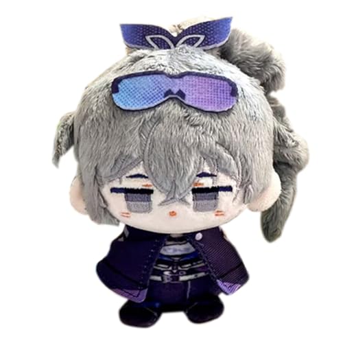 PulseLaaab Honkai Star Rail Plüsch Schlüsselanhänger, 12cm Anime-Figur Kuscheltier Süßes Weiches Plushspielzeug for Gamer-Fans Geschenkidee(Silver Wolf) von PulseLaaab