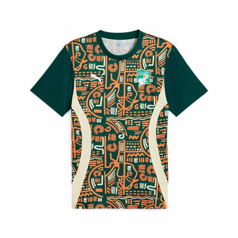 Herren-Kurzarm-Fußballtrikot Puma Cote d'Ivore Prematch Ss Grün von Puma
