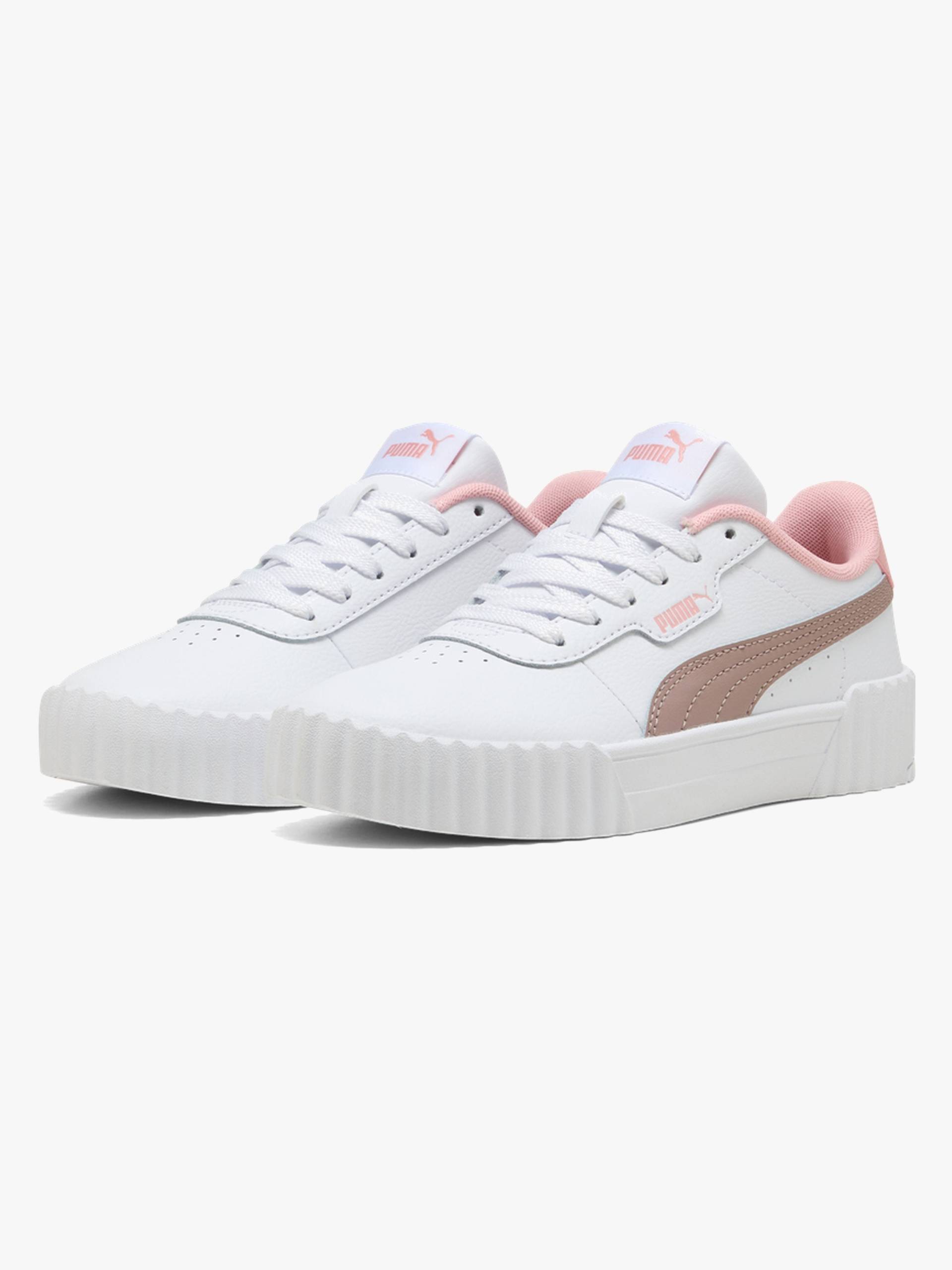 Puma Carina 3.0 Jr Kinder Sneaker, White/Sandstone, 39, Kinderschuhe von Puma