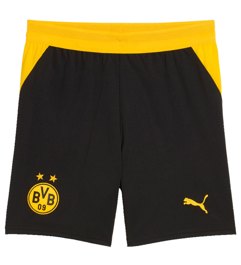 Puma Fußball Shorts - Dortmund Replika - Black/Schneller Yellow - Puma - 12 Jahre (152) - Shorts von Puma