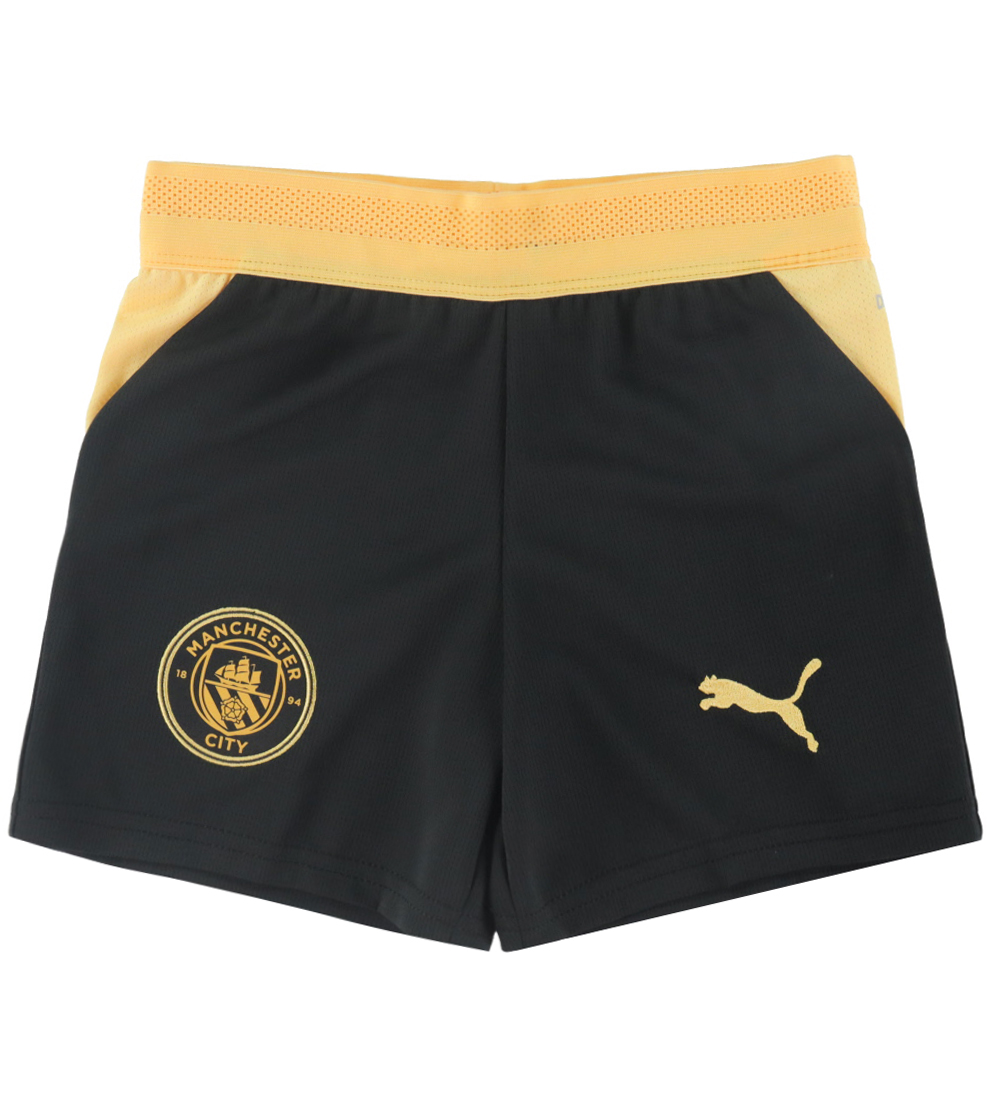Puma Fußball Shorts - Manchester City Auswärts – Schwarz/Flachsf - Puma - 8 Jahre (128) - Shorts von Puma