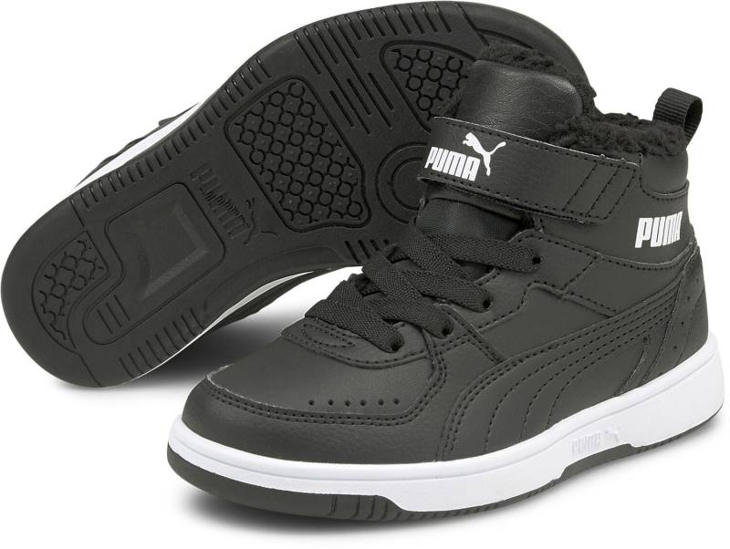 Puma Rebound Joy Fur PS Gefütterter Kinder Sneaker, Black/White, Größe 32, Kinderschuhe von Puma