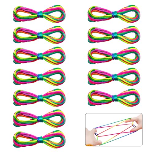 Pumuky 12-teiliges Fingerseil-Set, Regenbogenseil, Fingerseil, Ztringz, Seilspielzeug für Kinder, Mehrfarbig Pumuky 12-teiliges Fingerseil-Set, Regenbogenseil, Fingerseil, Ztringz, Seilspielzeug für Kinder, Mehrfarbig von Pumuky