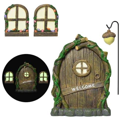 Pumwoy Feentür Wichteltür 1 Wichteltür + 2 Wichtelfenster+1 Lampe, Wichteltür Gartendeko Leuchten im Dunkeln, Feengarten Tür Miniatur Elfen-Tür Wichteltür, Miniatur Fairy GNOME Home Fenster und Tür Pumwoy Feentür Wichteltür 1 Wichteltür + 2 Wichtelfenster+1 Lampe, Wichteltür Gartendeko Leuchten im Dunkeln, Feengarten Tür Miniatur Elfen-Tür Wichteltür, Miniatur Fairy GNOME Home Fenster und Tür von Pumwoy
