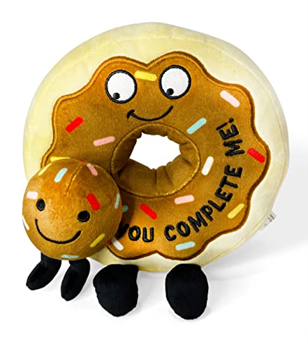 Punchkins - You Complete Me Chocolate Donut Plushie - Lustiges Wortspiel weißer Elefant süßes Geschenk für Erwachsene Punchkins - You Complete Me Chocolate Donut Plushie - Lustiges Wortspiel weißer Elefant süßes Geschenk für Erwachsene von Punchkins