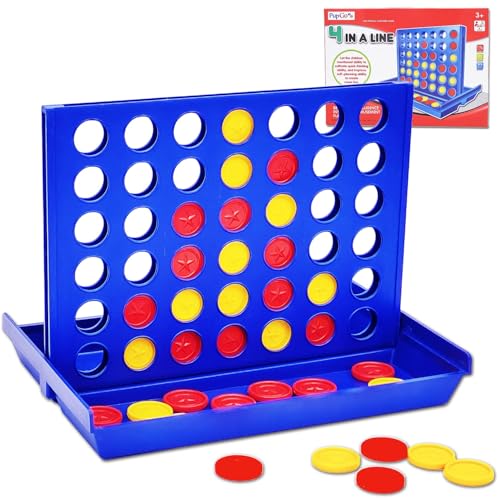 Pup Go 4 Gewinnt Klassik, Vier Gewinnt Spiel Reisespiel - 6 Ersatzchips enthalten, 4 in Einer Reihe, Strategiespiel für Kinder ab 3 4 5 6 7 8(Original) von Pup Go