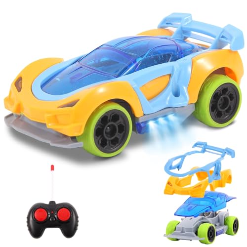 Pup Go Ferngesteuertes Auto für Kinder, DIY RC Auto ab 3-7 Jahre altes Jungen Mädchen Kinderspielzeug ab Kleinkind, Spielzeug ab 3 4 5 6 7(Gelb) von Pup Go