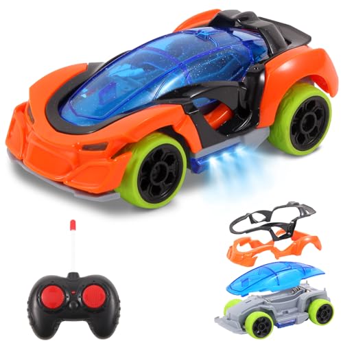 Pup Go Ferngesteuertes Auto für Kinder, DIY RC Auto ab 3-7 Jahre altes Jungen Mädchen Kinderspielzeug ab Kleinkind, Spielzeug ab 3 4 5 6 7(Orange) von Pup Go