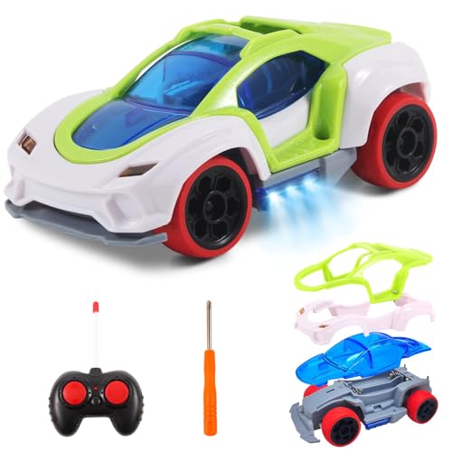 Pup Go Ferngesteuertes Auto für Kinder, DIY RC Auto ab 3-7 Jahre altes Jungen Mädchen Kinderspielzeug ab Kleinkind, Spielzeug ab 3 4 5 6 7(Weiß) von Pup Go