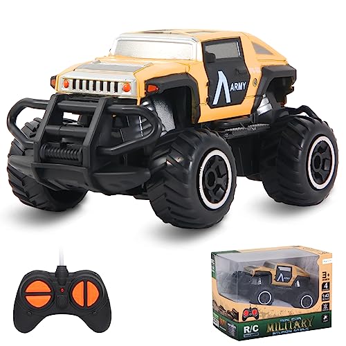 Pup Go Ferngesteuertes Auto Offroad mit Licht für Kinder 3-9 Jahr, Robust Mini RC Auto Schnell Indoor Outdoor, Spielzeug Kleinkind Weihnachten Geburtstagsgeschenk für Junge Mädchen, Gelb von Pup Go