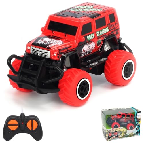 Pup Go Ferngesteuertes Auto Schnell mit Licht für Kinder 3-9 Jahr, Robust Mini RC Auto Offroad Indoor Outdoor, Spielzeug Kleinkind Weihnachten Geburtstagsgeschenk für Junge Mädchen, Rot von Pup Go