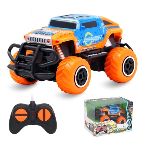 Pup Go Ferngesteuertes Auto Offroad mit Licht für Kinder 3-9 Jahr, Robust Mini RC Auto Schnell Indoor Outdoor, Spielzeug Kleinkind Weihnachten Geburtstagsgeschenk für Junge Mädchen, Orange von Pup Go