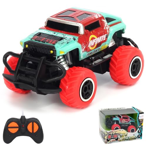 Pup Go Ferngesteuertes Auto Offroad mit Licht für Kinder 3-9 Jahr, Robust Mini RC Auto Schnell Indoor Outdoor, Spielzeug Kleinkind Weihnachten Geburtstagsgeschenk für Junge Mädchen, Rot von Pup Go