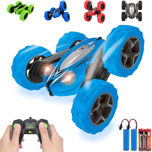 Pup Go 360° Spins Flips RC Stunt Car - Doppelseitiges 4WD Hochgeschwindigkeits 2.4GHz Fernbedienungs Rennwagenspielzeug für Kinder, 360-Grad Rollrotation mit LED Lichtern, Geschenk Jungen ab 3 Jahren von Pup Go