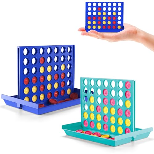 Pup Go 2er Pack Vier Gewinnt im Taschenformat Grüner, Perfektes Reisespiel für Kinder! Ideal für Auto, Reisen & Flugzeug, Tragbares Strategiespiel Reisespiel ab 3 Jahren, Faltbares Mini Design von Pup Go