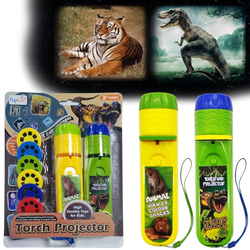 Pup Go 2 in 1 Projektionspielzeug, Geeignet für Kinder über 3 Jahren, 24 Bilder Dinosaurier, & 24 Wilde Tiere, Geschichtenspielzeug vor dem Schlafengehen(Dino+Tier) Pup Go 2 in 1 Projektionspielzeug, Geeignet für Kinder über 3 Jahren, 24 Bilder Dinosaurier, & 24 Wilde Tiere, Geschichtenspielzeug vor dem Schlafengehen(Dino+Tier) von Pup Go