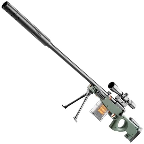 Schaumstoff-Blaster Gewehr, Scharfschützengewehr mit 20 Weichen Bällen, Soft Bullet Sniper Toy Gun mit Brille für Kinder, Unisex, Spielzeugpistole für Jungen, Kinder und Erwachsene (AWM) von Puppal