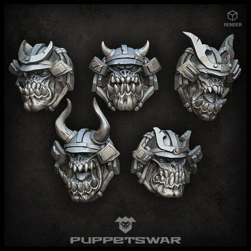 'Samurai Orc Heads' von Puppetswar