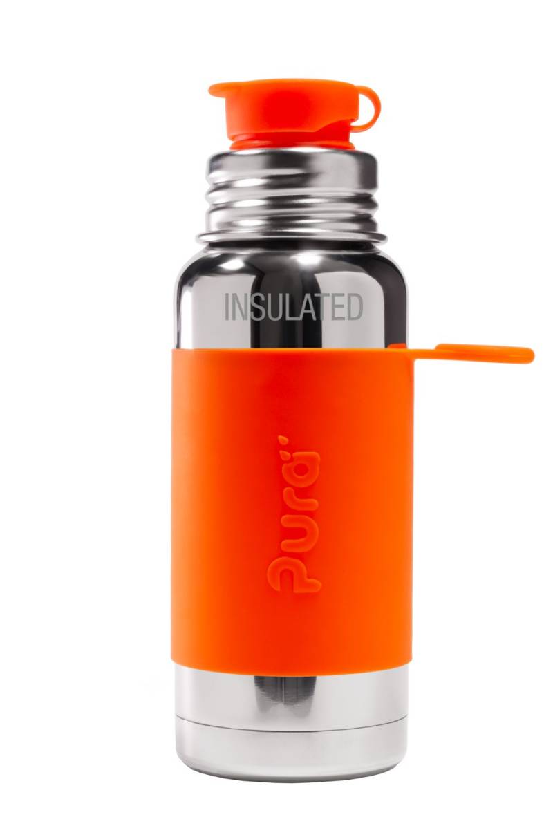 Pura Isolierte Sport Edelstahl-Trinkflasche - 475ml - Orange von Pura