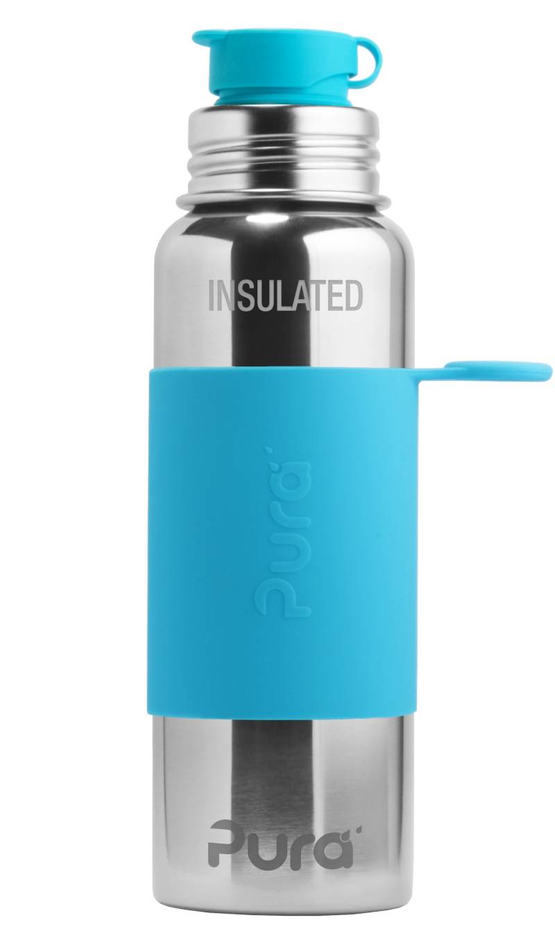 Pura Isolierte Sport Edelstahl-Trinkflasche - 600ml - Aqua von Pura