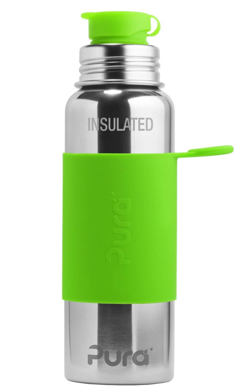 Pura Isolierte Sport Edelstahl-Trinkflasche - 600ml - Grün von Pura