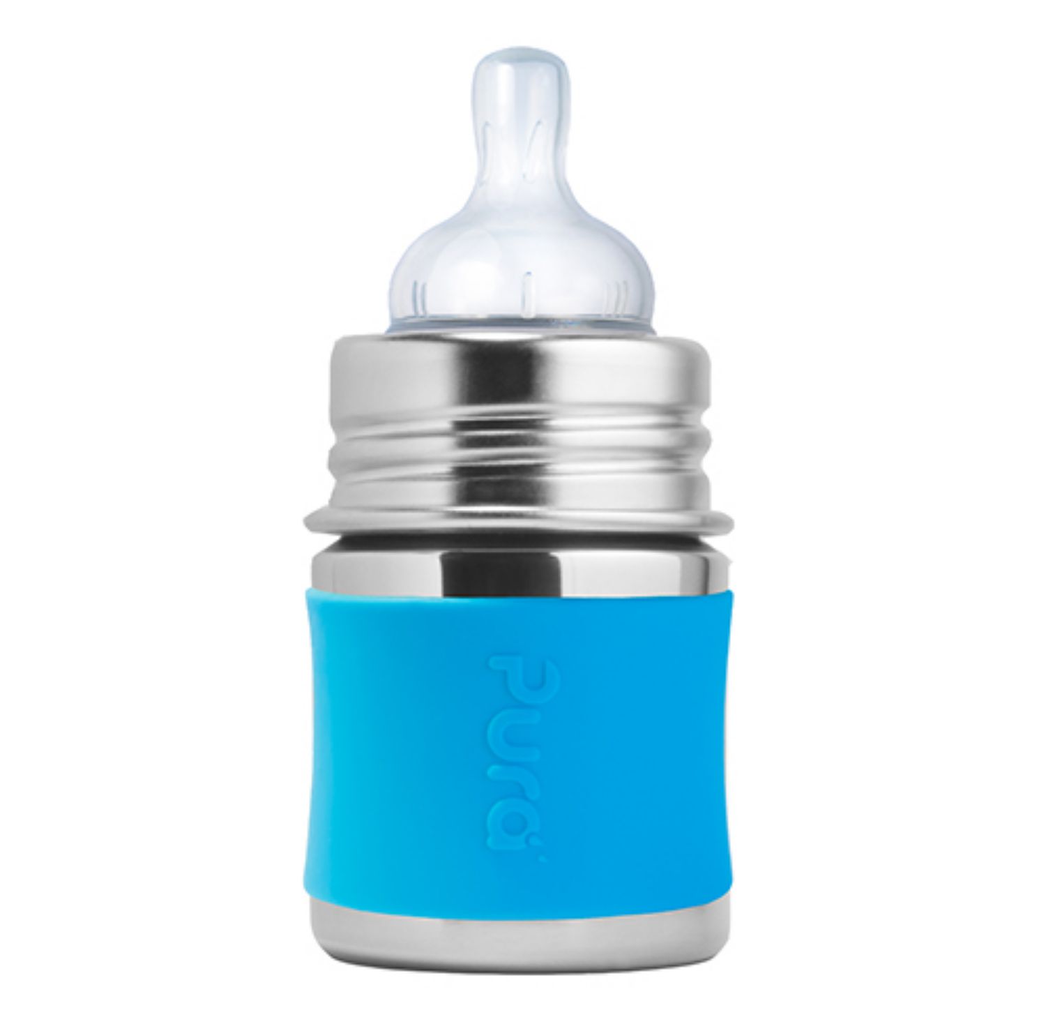 Pura Kiki Edelstahl-Babyflasche - 125ml - Aqua von Pura