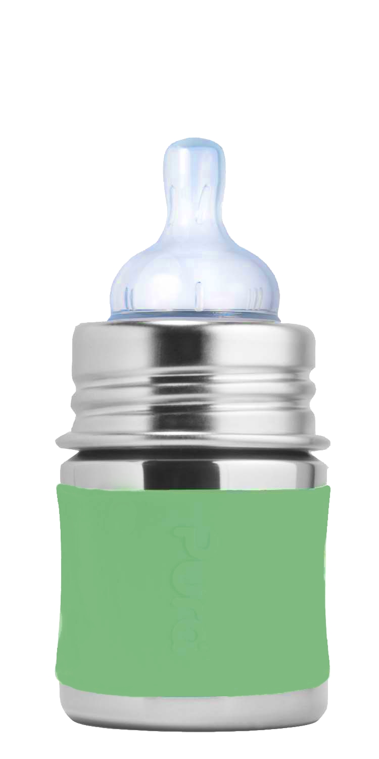 Pura Kiki Edelstahl-Babyflasche - 125ml - Moss von Pura