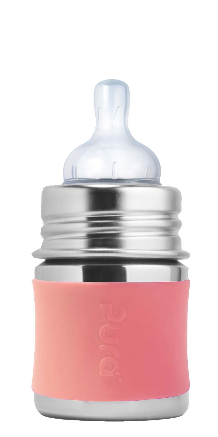 Pura Kiki Edelstahl-Babyflasche - 125ml - Rose von Pura