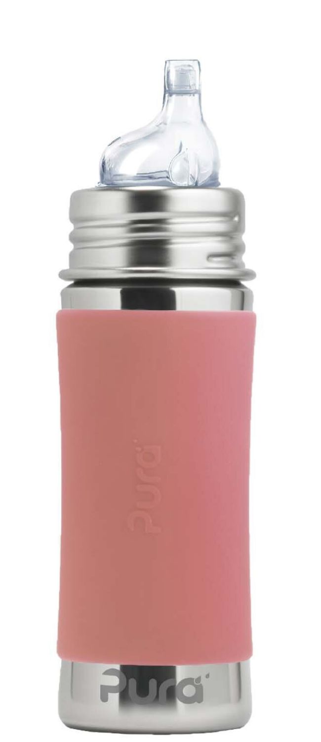 Pura Kiki Edelstahl-Flasche - Baby/Kleinkind 300ml - Rose Trinklernaufsatz Pura Kiki Edelstahl-Flasche - Baby/Kleinkind 300ml - Rose Trinklernaufsatz von Pura