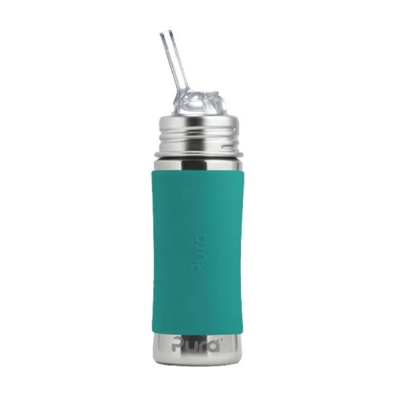 Pura Kiki KIDDO isolierte Edelstahl-Flasche mit Trinkhalm (250ml) - Mint von Pura