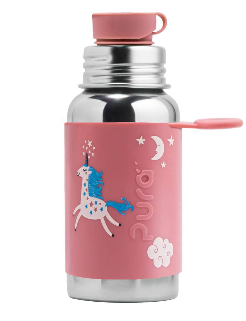 Pura Sport Edelstahl-Trinkflasche - 500ml - Einhorn von Pura