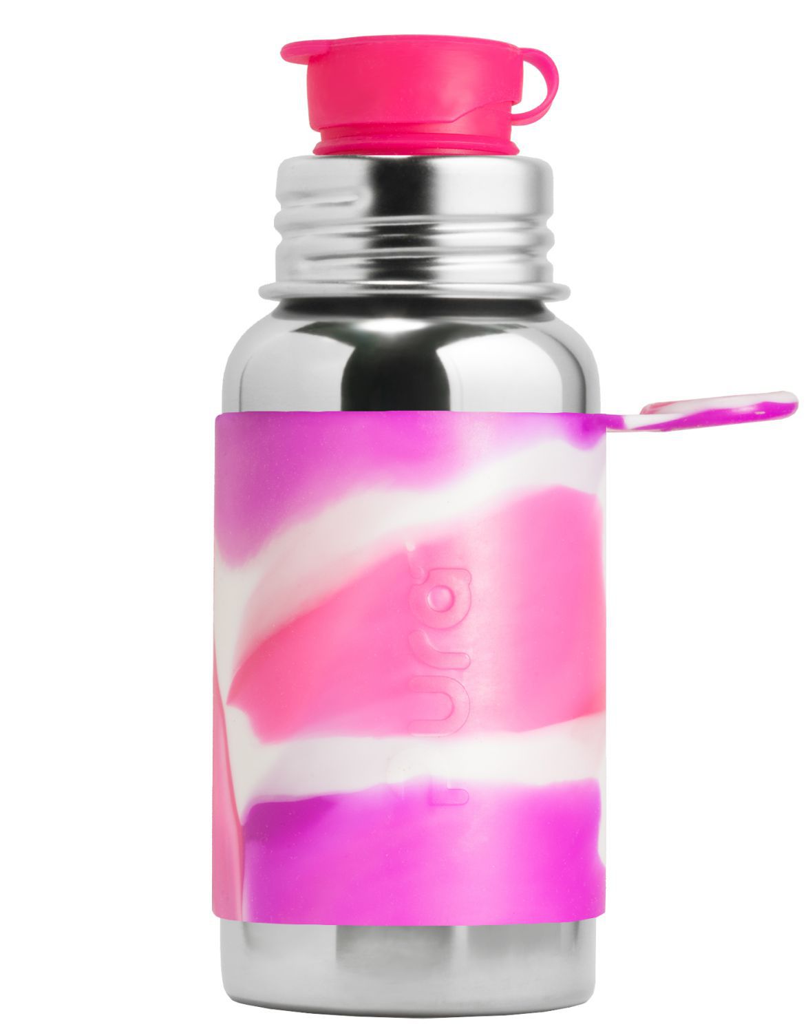 Pura Sport Edelstahl-Trinkflasche - 500ml - Pink Swirl von Pura