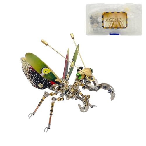 PureFun 3D Metall Puzzle Insekten Erwachsene Modell, 300Teile Metall 3D Gottesanbeterin Mechanisches DIY Puzzle Dekoration, Mini 3D Metall Set von PureFun